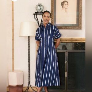 NWT, Pinch brand, Navy & White Stripe Midi button-up Dress